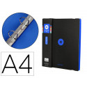 CARPETA 4 ANILLAS DE 35 MM MIXTAS ANTARTIK A4 FOAM BICOLOR NEGRO AZUL