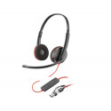 AURICULARES POLY CON CABLE BLACKWIRE 3220 STEREO USB-C + ADAPTADOR USB-C/A