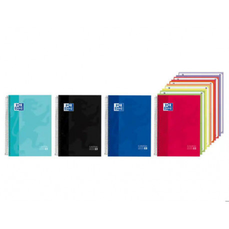 CUADERNO ESPIRAL OXFORD EUROPEANBOOK 5 TAPA EXTRADURA DIN A4 150 HOJAS CUADRO 5 MM CON 5 BOLSAS SEPA