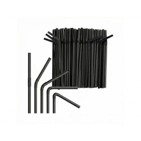 SORBETE ARTICULADO POLIPROPILENO NEGRO 6X230 MM PAQUETE DE 100 UNIDADES