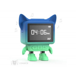 RELOJ DESPERTADOR BAILARIN CON ALTAVOZ AZUL