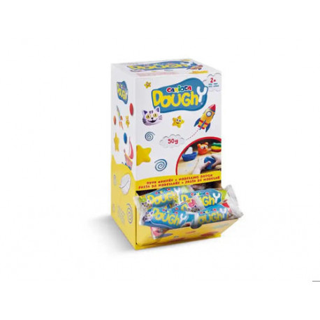 PASTA PARA MODELAR CARIOCA DOUGHY 50 GR EXPOSITOR SOBREMESA 48 UNIDADES COLORES SURTIDOS