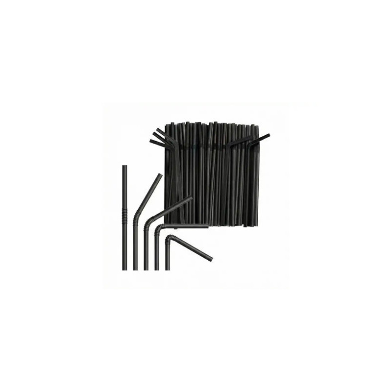 SORBETE ARTICULADO POLIPROPILENO NEGRO 6X230 MM PAQUETE DE 100 UNIDADES