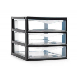 CAJONERA PLASTIFORTE TAJO 3 CAJONES COLOR NEGRO 180X230X170 MM