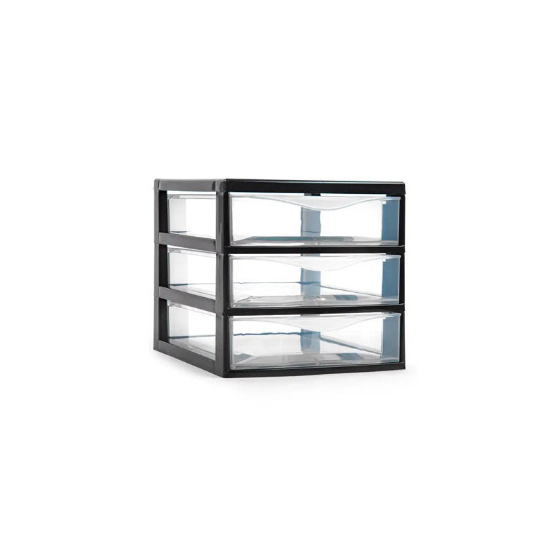 CAJONERA PLASTIFORTE TAJO 3 CAJONES COLOR NEGRO 180X230X170 MM