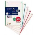 RECAMBIO OXFORD DIN A4 100 HOJAS + 20 HOJAS GRATIS 90GR HORIZONTAL 4 TALADROS CON BANDA COLORES PAST