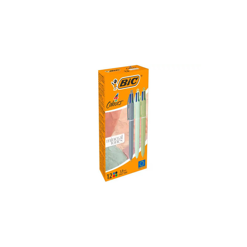BOLIGRAFO BIC 4 COLORES TONOS MINERALES PUNTA 1 MM COLORES SURTIDOS