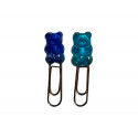 CLIPS IMAGINOVO 32 MM OSITO GOMINOLA EN BLISTER DE 3 UNIDADES AZUL TRANSPARENTE Y VERDE