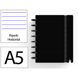 CUADERNO INGENIOX FOAM A5 80H RAYADO HORIZONTAL NEGRO