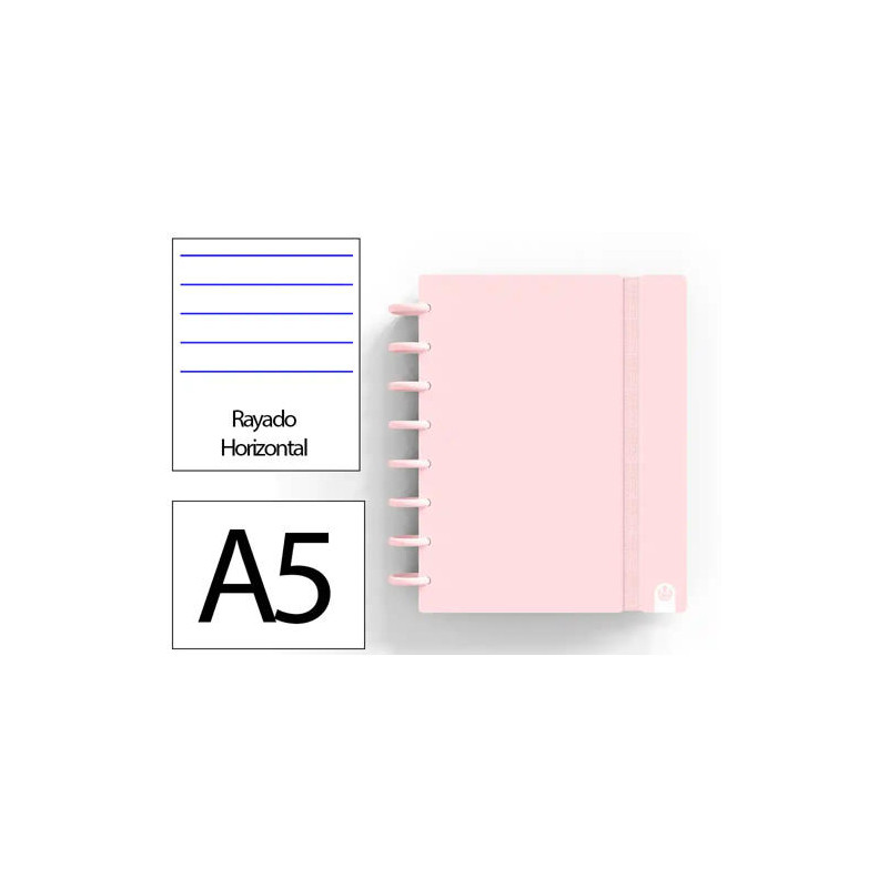 CUADERNO INGENIOX FOAM A5 80H RAYADO HORIZONTAL ROSA PASTEL