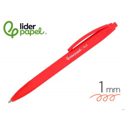 BOLIGRAFO LIDERPAPEL PUNTA 1 MM RETRACTIL CON CLIP ACABADO SOFT TOUCH TINTA ROJA CUERPO ROJO