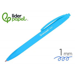 BOLIGRAFO LIDERPAPEL PUNTA 1 MM RETRACTIL CON CLIP ACABADO SOFT TOUCH TINTA AZUL CUERPO AZUL CIELO