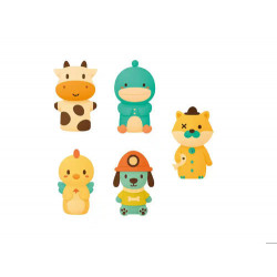 MARIONETAS DE DEDOS IMAGINOVO TINY TALES PVC ANIMALES FANTASIA BLISTER DE 5 UNIDADES SURTIDAS