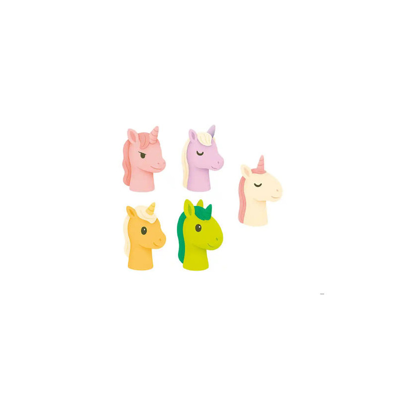 MARIONETAS DE DEDOS IMAGINOVO TINY TALES PVC UNICORNIOS BLISTER DE 5 UNIDADES SURTIDAS