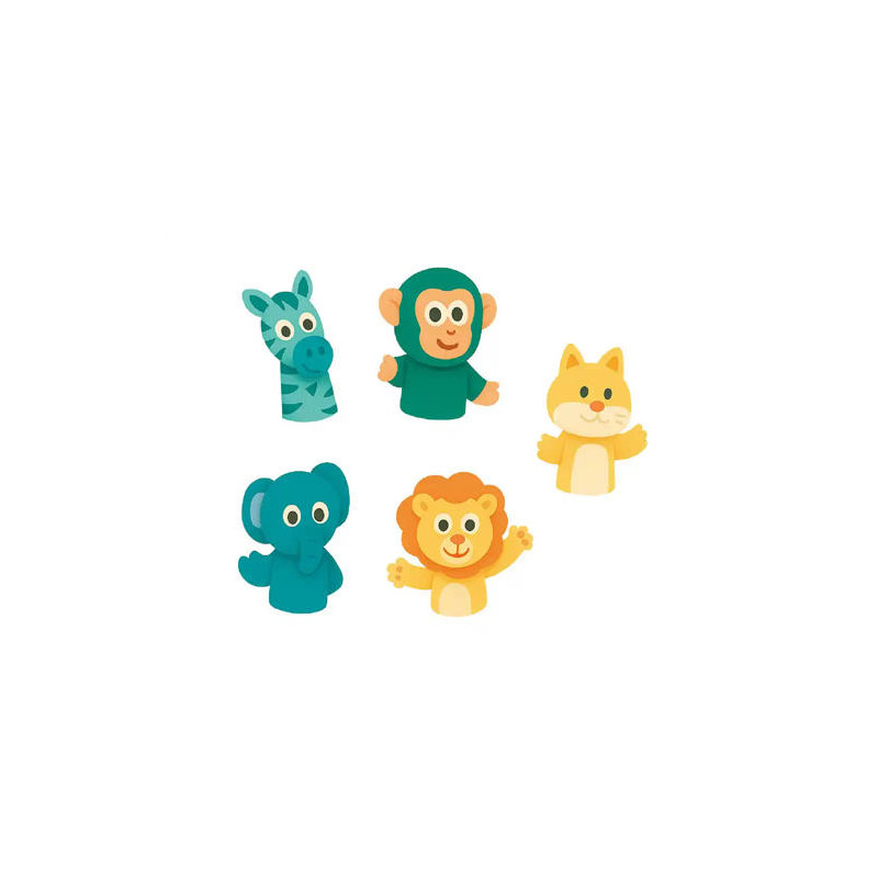 MARIONETAS DE DEDOS IMAGINOVO TINY TALES PVC SELVA BLISTER DE 5 UNIDADES SURTIDAS