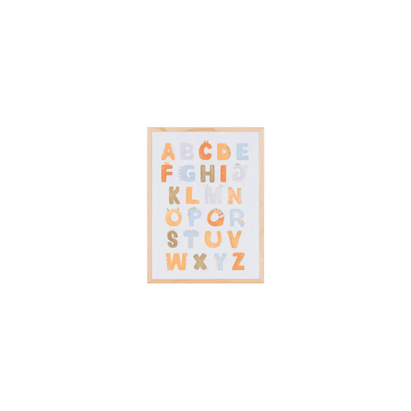 PIZARRA BLANCA BI-OFFICE MAGNETICA ACERO LACADO BLANCO MARCO DE MADERA CON ALFABETO PARA NIÑOS 600X4