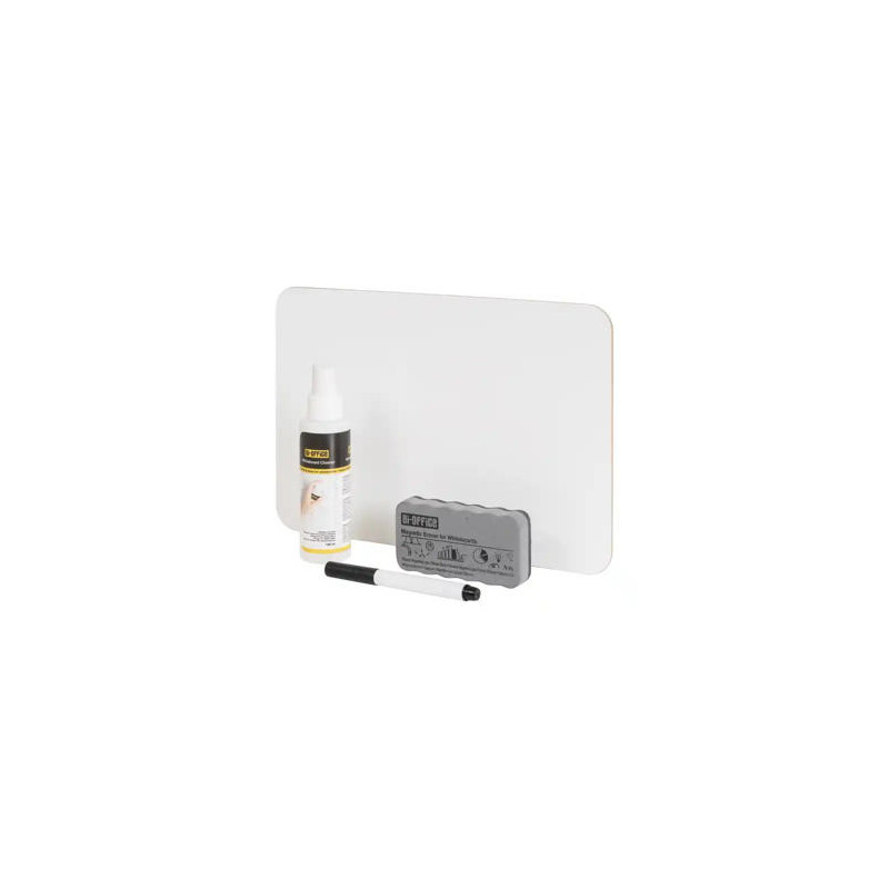 SET ESCOLAR BI-OFFICE 35 PIZARRA BLANCA MELAMINA DOBLE CARA A4 + 35 BORRADORES + 35 ROTULADORES + 1 