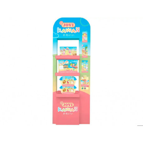 EXPOSITOR DE SUELO JOVI SERIE KAWAII 64 UNIDADES SURTIDAS