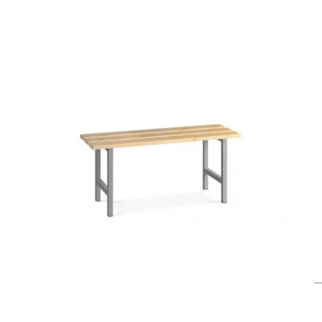 BANCO DE MADERA ESTRUCTURA ACERO Y LISTONES DE PINO BARNIZ 1500 MM
