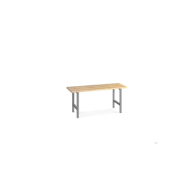 BANCO DE MADERA ESTRUCTURA ACERO Y LISTONES DE PINO BARNIZ 1500 MM