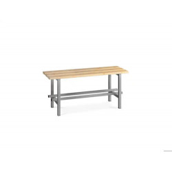 BANCO DE MADERA CON ZAPATERO ESTRUCTURA ACERO Y LISTONES DE PINO BARNIZADOS 1500 MM