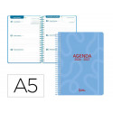 AGENDA ESCOLAR LIDERPAPEL 26-27 ESPIRAL CLASSIC SEMANA VISTA A5 BILINGUE 70G PAPEL FSC AZUL