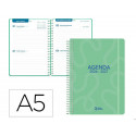 AGENDA ESCOLAR LIDERPAPEL 26-27 ESPIRAL CLASSIC 2 DIAS PAGINA A5 BILINGUE 70G PAPEL FSC VERDE