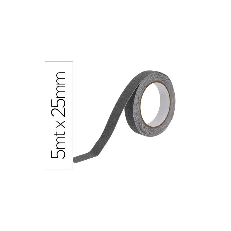 CINTA ANTIDESLIZANTE Q-CONNECT GRIS 5 M X 25 MM