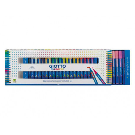 ROTULADOR GIOTTO TURBO PRO DOBLE PUNTA CAJA DE 30 UNIDADES COLORES SURTIDOS