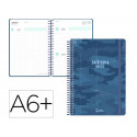 AGENDA ESCOLAR LIDERPAPEL 26-27 ESPIRAL MILITARY DIA PAGINA A6+ BILINGUE 80G PAPEL FSC AZUL