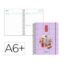 AGENDA ESCOLAR LIDERPAPEL 26-27 ESPIRAL ORIENTAL DIA PAGINA A6+ BILINGUE 80G PAPEL FSC SACAPUNTAS