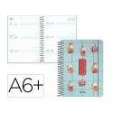 AGENDA ESCOLAR LIDERPAPEL 26-27 ESPIRAL FANTASY F SEMANA VISTA A6+ BILINGUE 80G PAPEL FSC DISEÑO4
