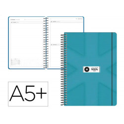 AGENDA ESCOLAR ANTARTIK 26-27 ESPIRAL PACK AND GO DIA PAGINAA5+ BILINGE 80G PAPEL FSC TURQUESA