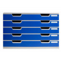 MODULO CAJONES SOBREMESA EXACOMPTA SYSTEM 5 CAJONES POLIESTIRENO DIN A3 AZUL/GRIS 350X288X320 MM