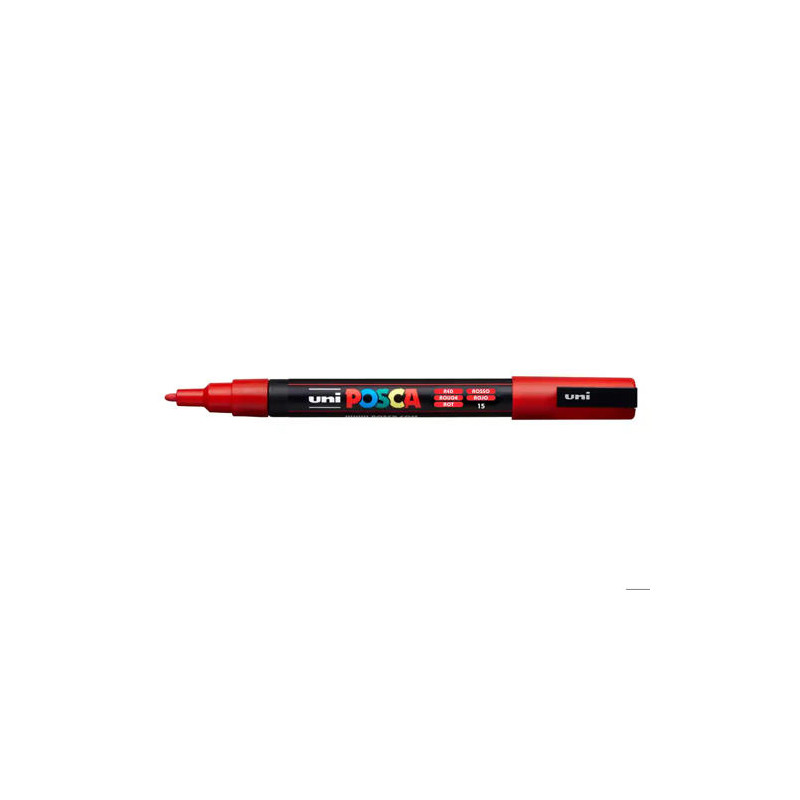 ROTULADOR UNI POSCA PC-3M MARCADOR DE PINTURA PUNTA CONICA 0,9-1,3 MM ROJO