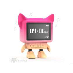 RELOJ DESPERTADOR BAILARIN CON ALTAVOZ ROSA