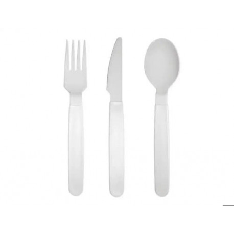 CUBIERTO POLIPROPILENO ARCHIVO 2000 LIBRE BPA PACK 1 CUCHARA + 1 TENEDOR + 1 CUCHILLO 18,5 CM COLOR 
