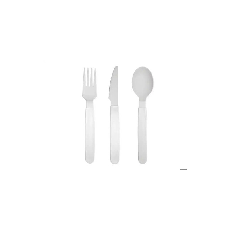 CUBIERTO POLIPROPILENO ARCHIVO 2000 LIBRE BPA PACK 1 CUCHARA + 1 TENEDOR + 1 CUCHILLO 18,5 CM COLOR 
