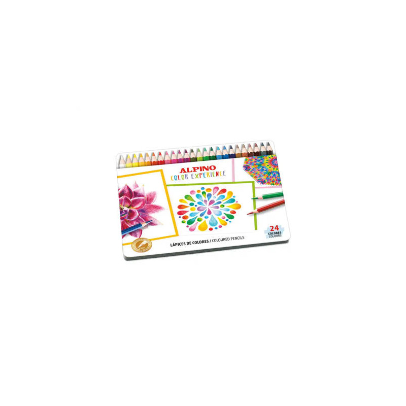 LAPICES DE COLORES ALPINO COLOR EXPERIENCE CAJA METALICA DE 24 UNIDADES COLORES SURTIDOS