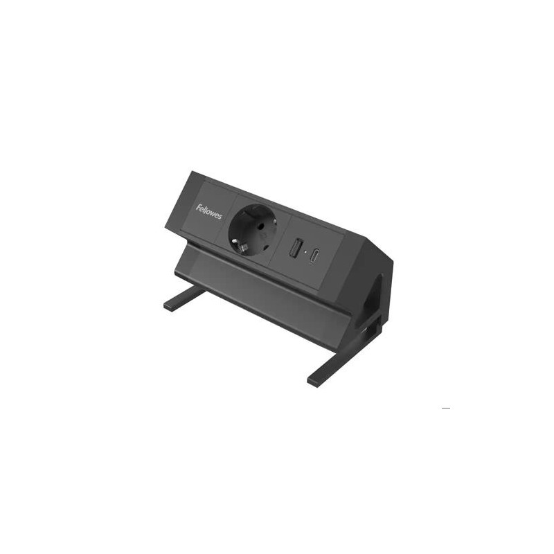 REGLETA FELLOWES SOBREMESA 1 TOMA + USB A + USB C COLOR NEGRO