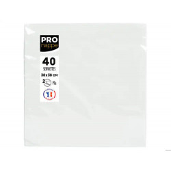 SERVILLETA PRONAPPE CELULOSA MICRO GROFADA 38X38 CM 2 CAPAS COLOR BLANCO PAQUETE DE 40 UNIDADES