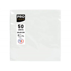 SERVILLETA PRONAPPE CELULOSA MICRO GROFADA 20X20 CM 2 CAPAS COLOR BLANCO PAQUETE DE 50 UNIDADES