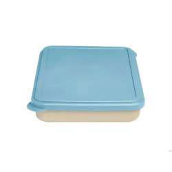 FIAMBRERA EXACOMPTA REUTILIZABLE 2 COMPARTIMENTOS COLOR BEIG CON TAPA COLOR AZUL BIODEGRADABLE 250X2