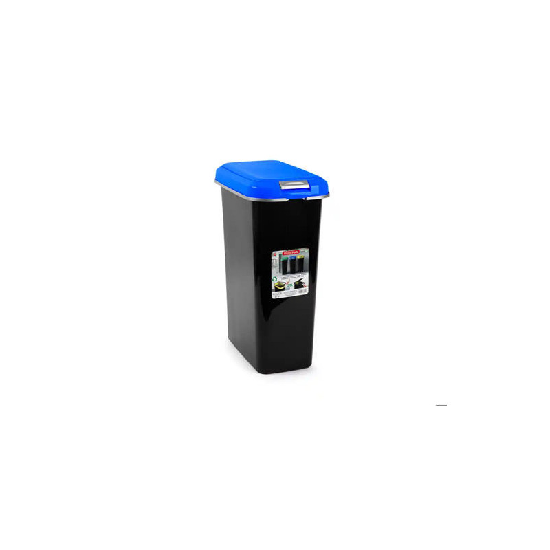 CONTENEDOR PARA RECICLAJE PLASTICFORTE 25 L CON TAPA COLOR AZUL PARCHIS