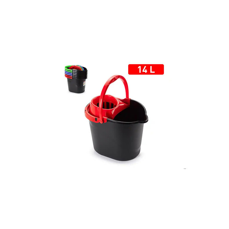 CUBO FREGONA PLASTICFORTE NEW BLACK CLEAN 14 LITROS COLOR NEGRO