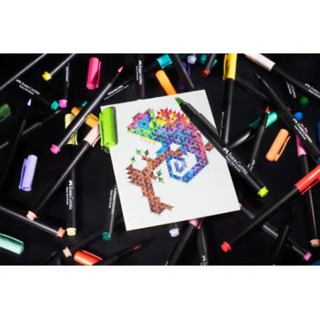 ROTULADOR FABER CASTELL BLACK EDITION PUNTA DE PINCEL CAJA DE 50 UNIDADES COLORES SURTIDOS