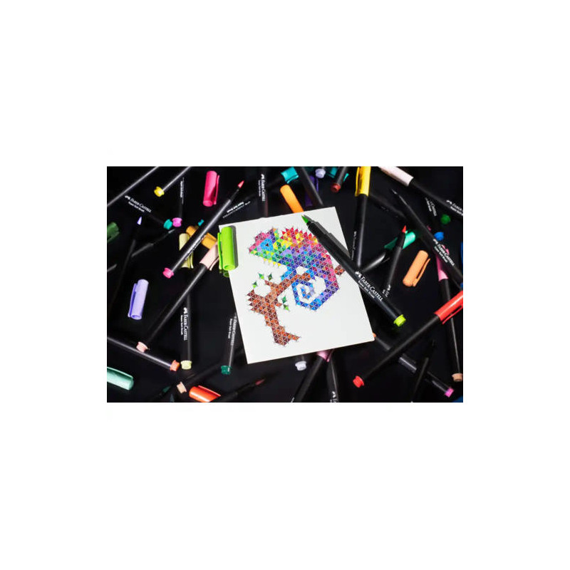 ROTULADOR FABER CASTELL BLACK EDITION PUNTA DE PINCEL CAJA DE 50 UNIDADES COLORES SURTIDOS