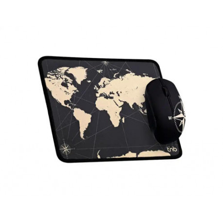ALFOMBRILLA DE RATON + RATON INALAMBRICO TNB TRAVEL OPTICO 1600 DPI