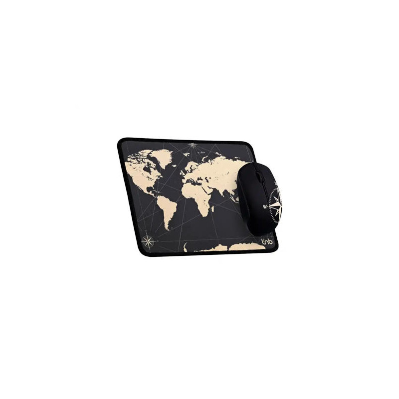 ALFOMBRILLA DE RATON + RATON INALAMBRICO TNB TRAVEL OPTICO 1600 DPI