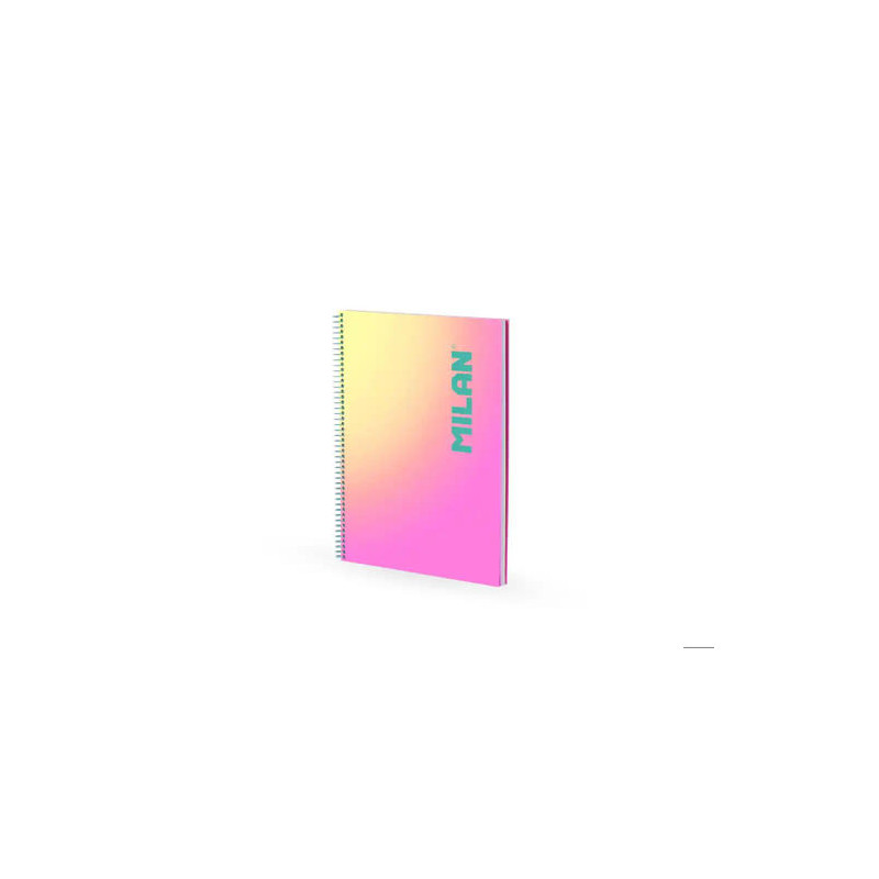CUADERNO ESPIRAL MILAN COLECCION SUNSET DIN A4 TAPA DURA 90 HOJAS 95 GR CUADRICULA 5 MM ROSA